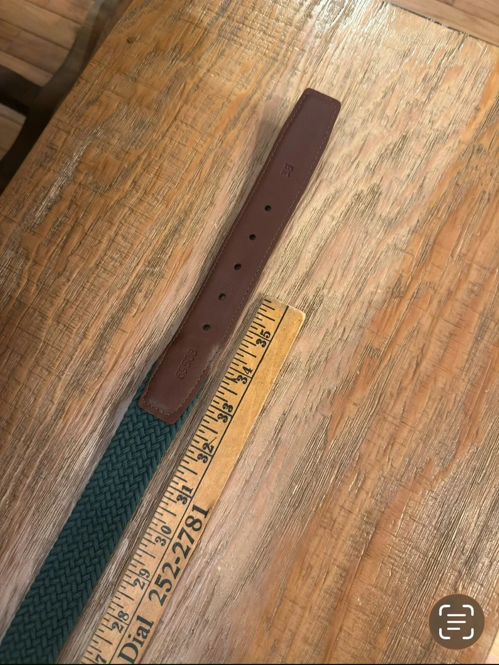 Torino Braided Stretch Belt with Brown Leather Trim - Green